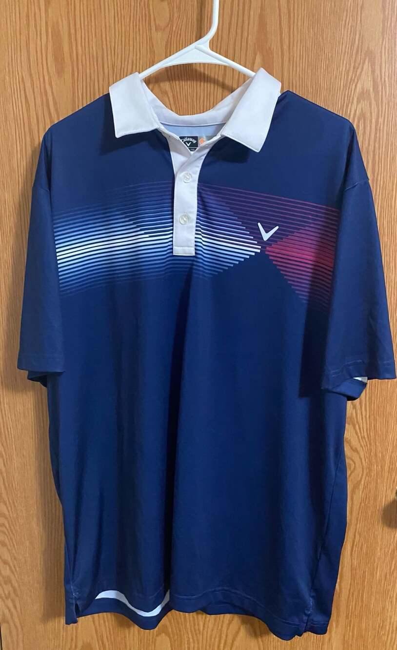 Callaway Opti-Dri Golf Polo Shirt Size XL Blue Geometric
